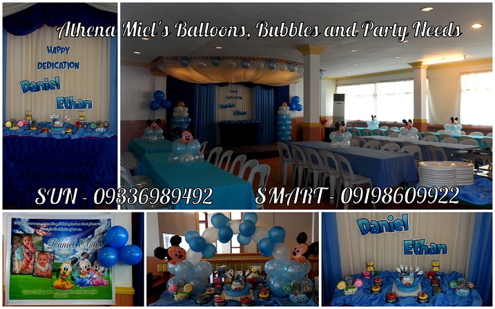 DANIEL ETHAN'S DEDICATION balloons set up