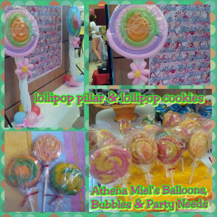 Lollipop Balloon Pillars and Lollipop Cookies